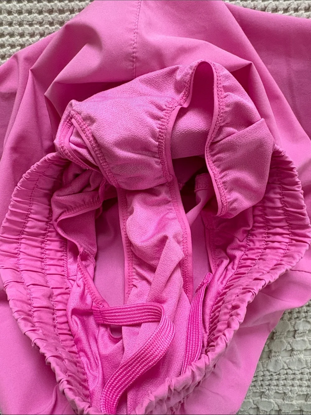 Nike Girl’s Pink Athletic Shorts with White Swoosh